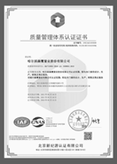 森鹰通过ISO9001:2000质量管理体系认证